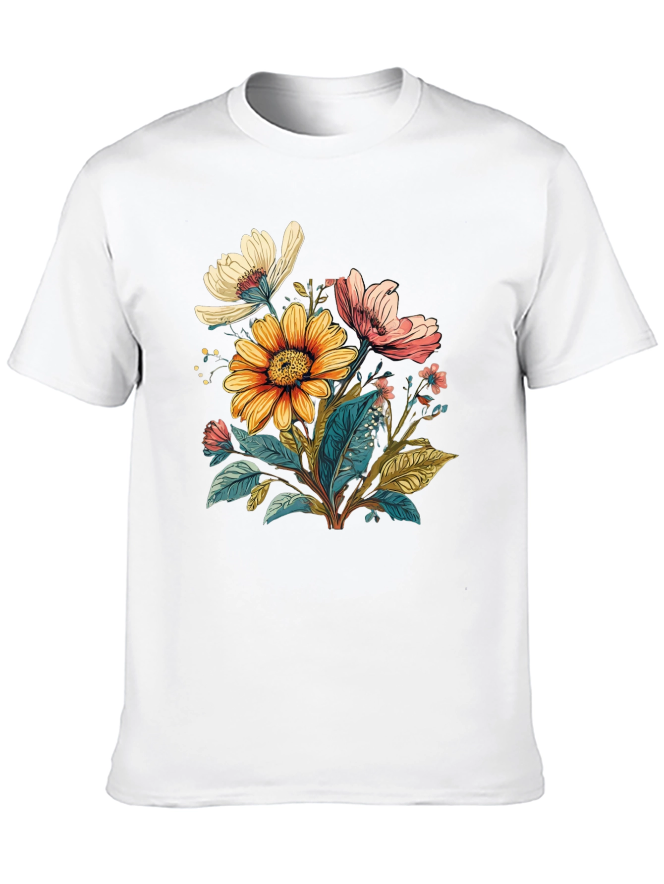 Floral T-Shirt - Stylish Botanical Design