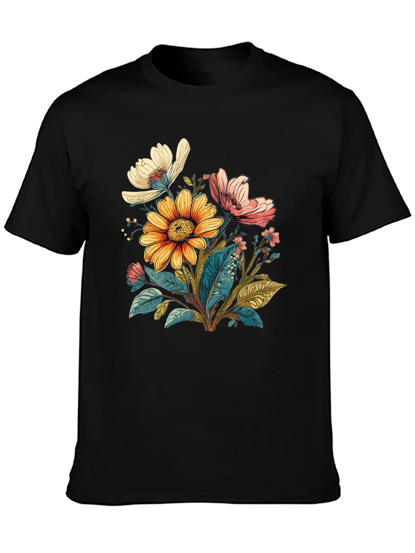 Floral T-Shirt - Stylish Botanical Design