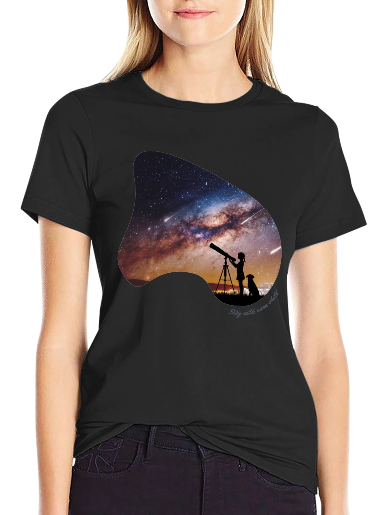 Night Sky Telescope Graphic Tee