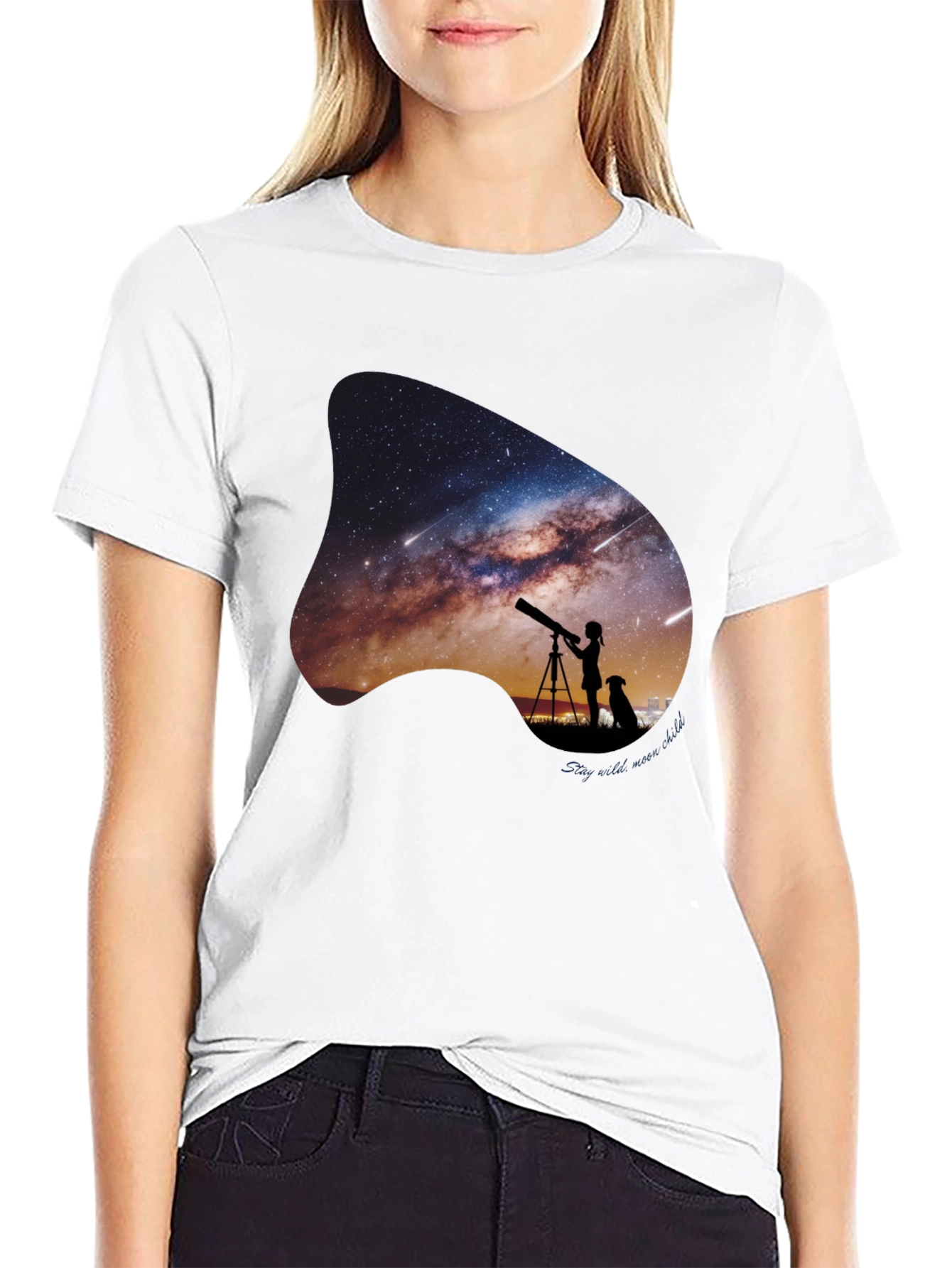 Night Sky Telescope Graphic Tee