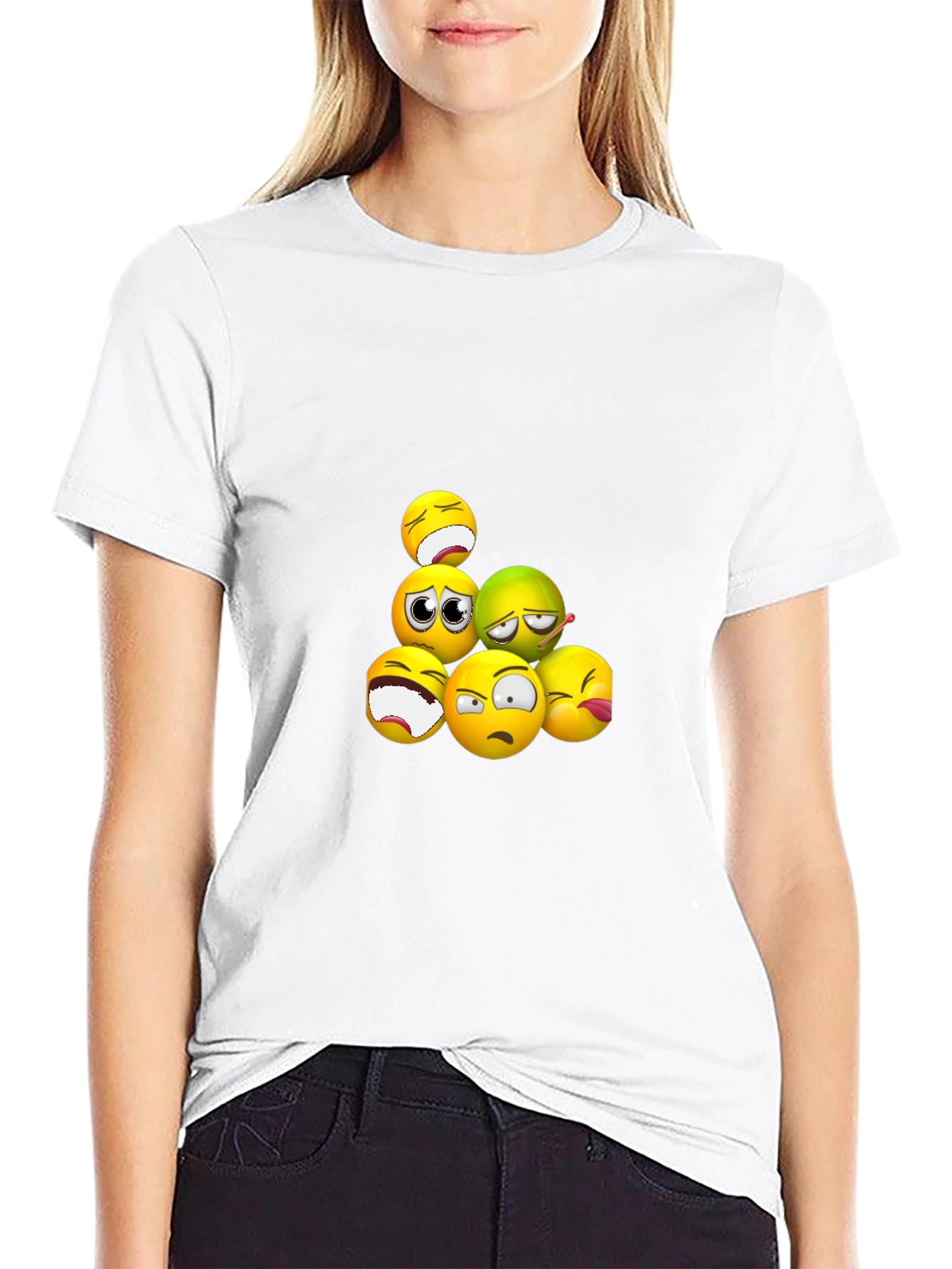 Emoji Expression Black T-Shirt