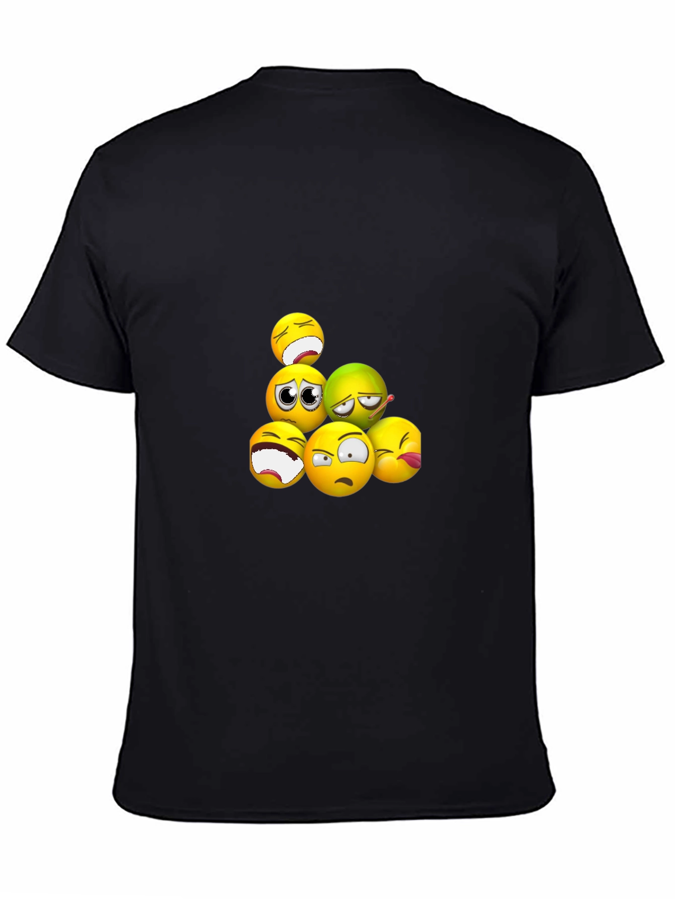 Emoji Expression Black T-Shirt