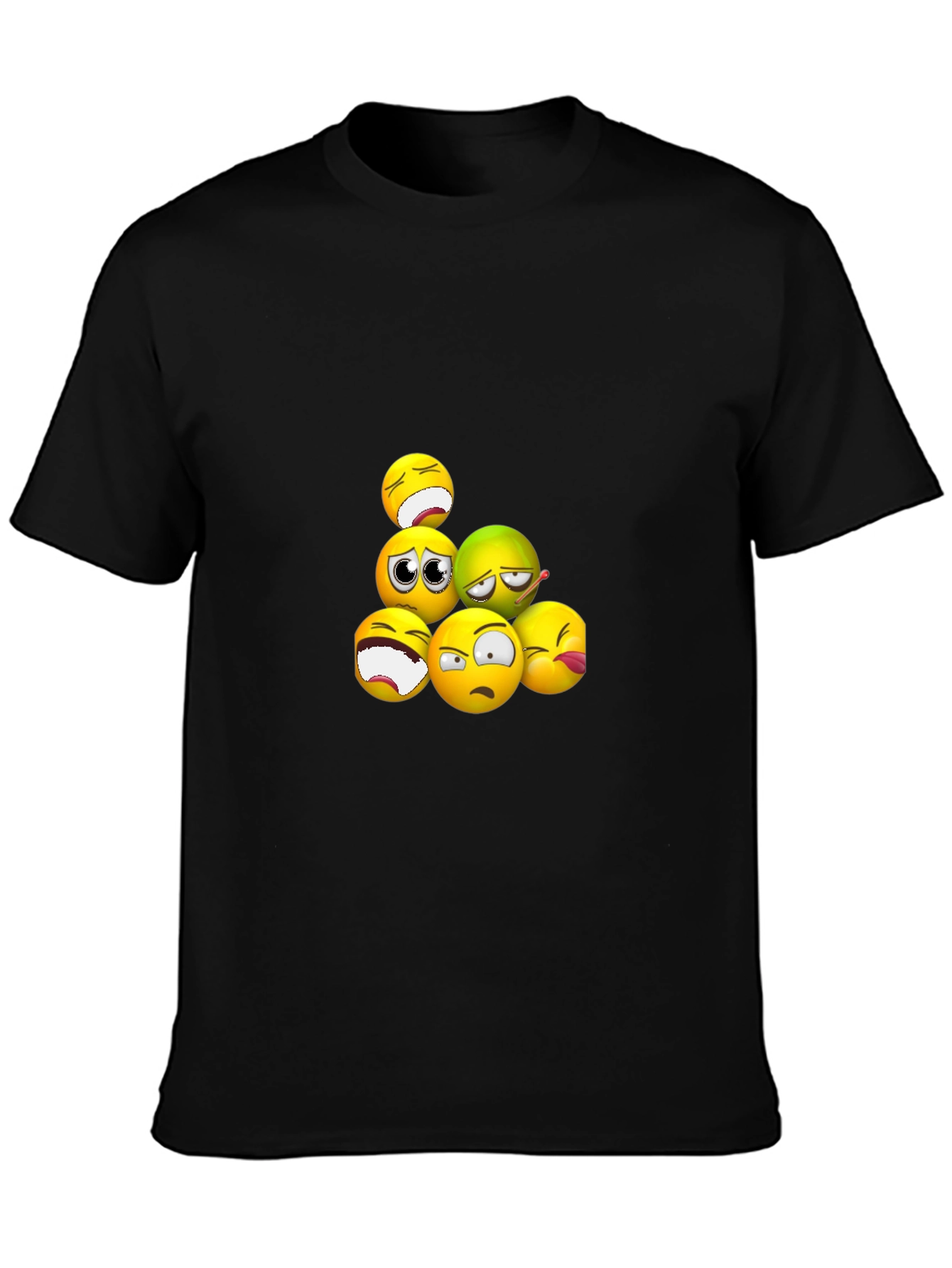 Emoji Expression Black T-Shirt