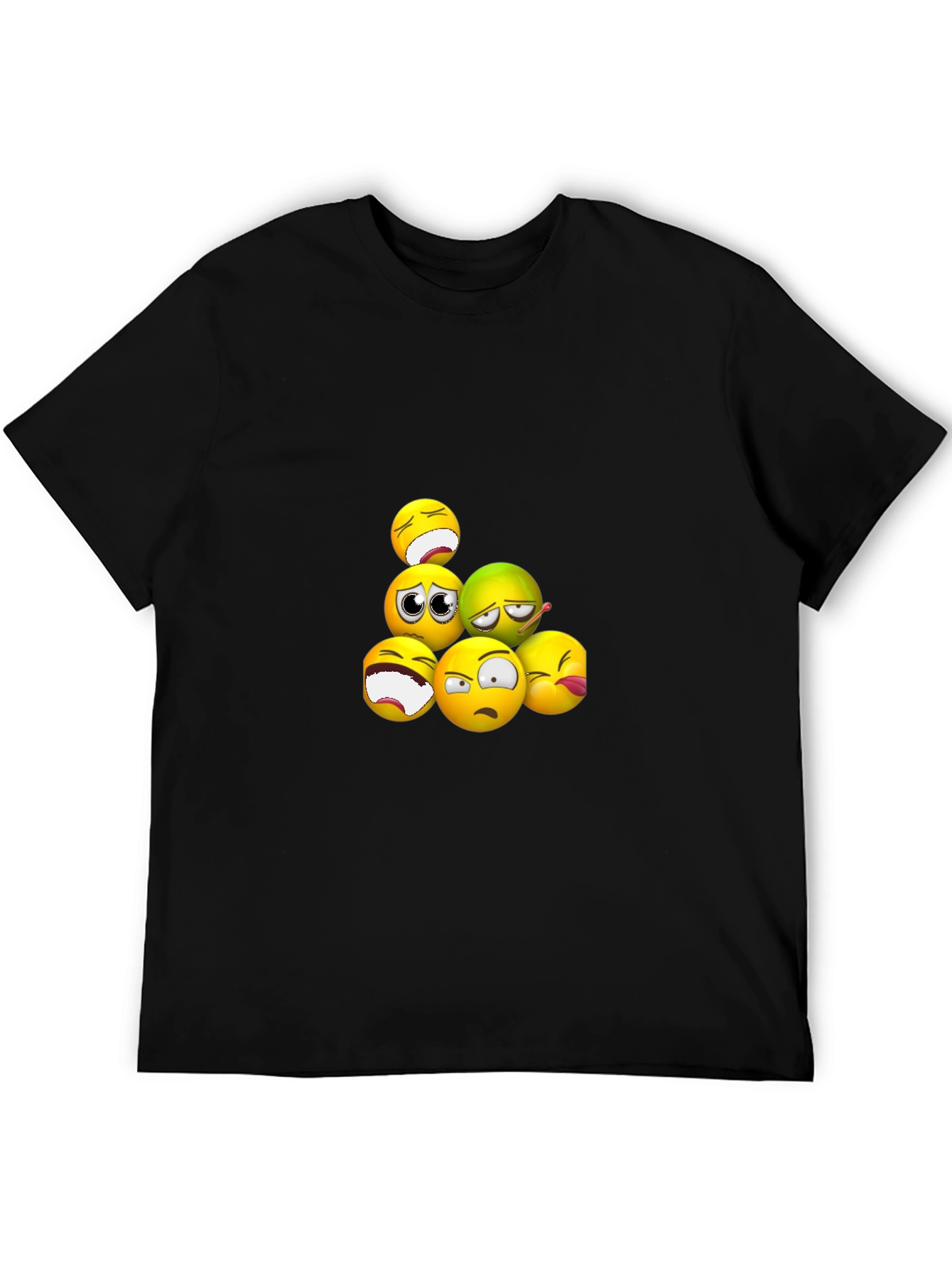 Emoji Expression Black T-Shirt