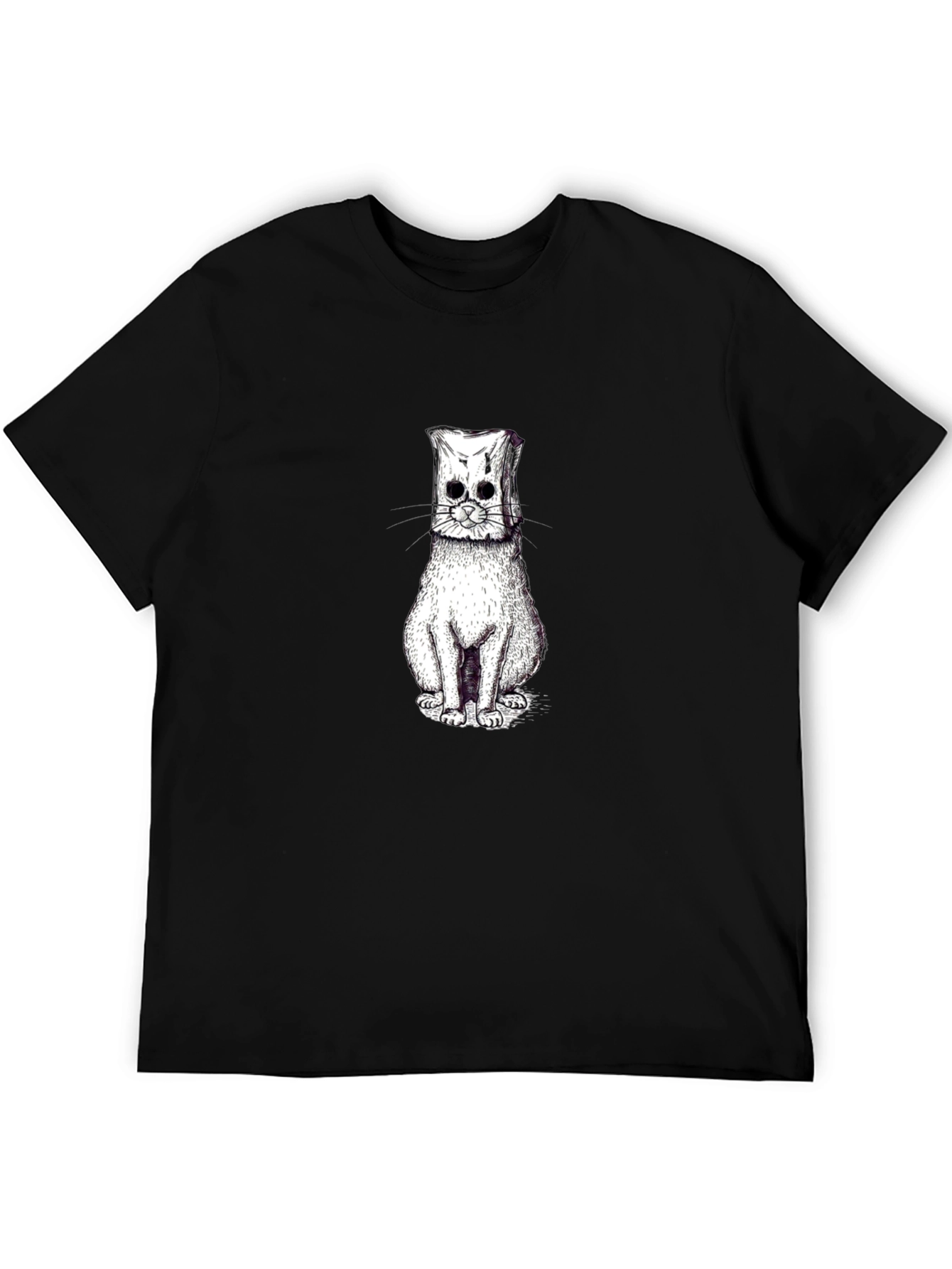 Mens Black Cat Graphic T-Shirt