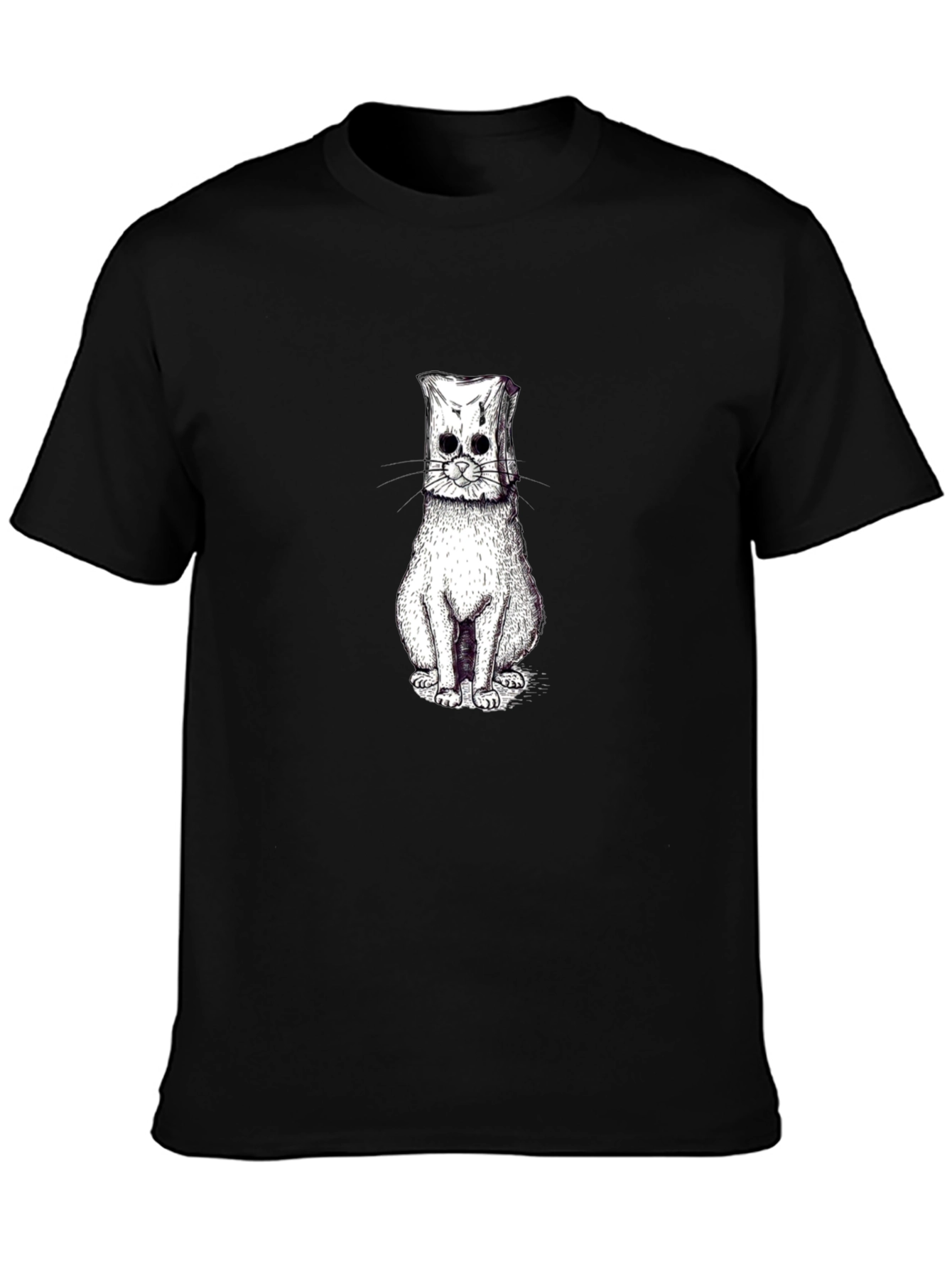 Mens Black Cat Graphic T-Shirt