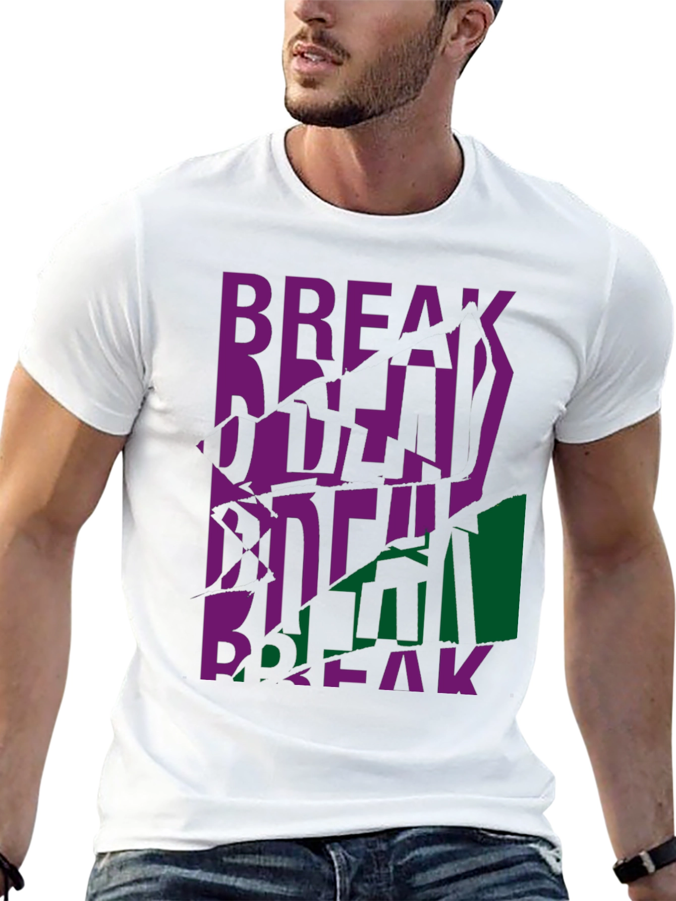 Distorted Break Graphic Tee - Modern Streetwear Shirt