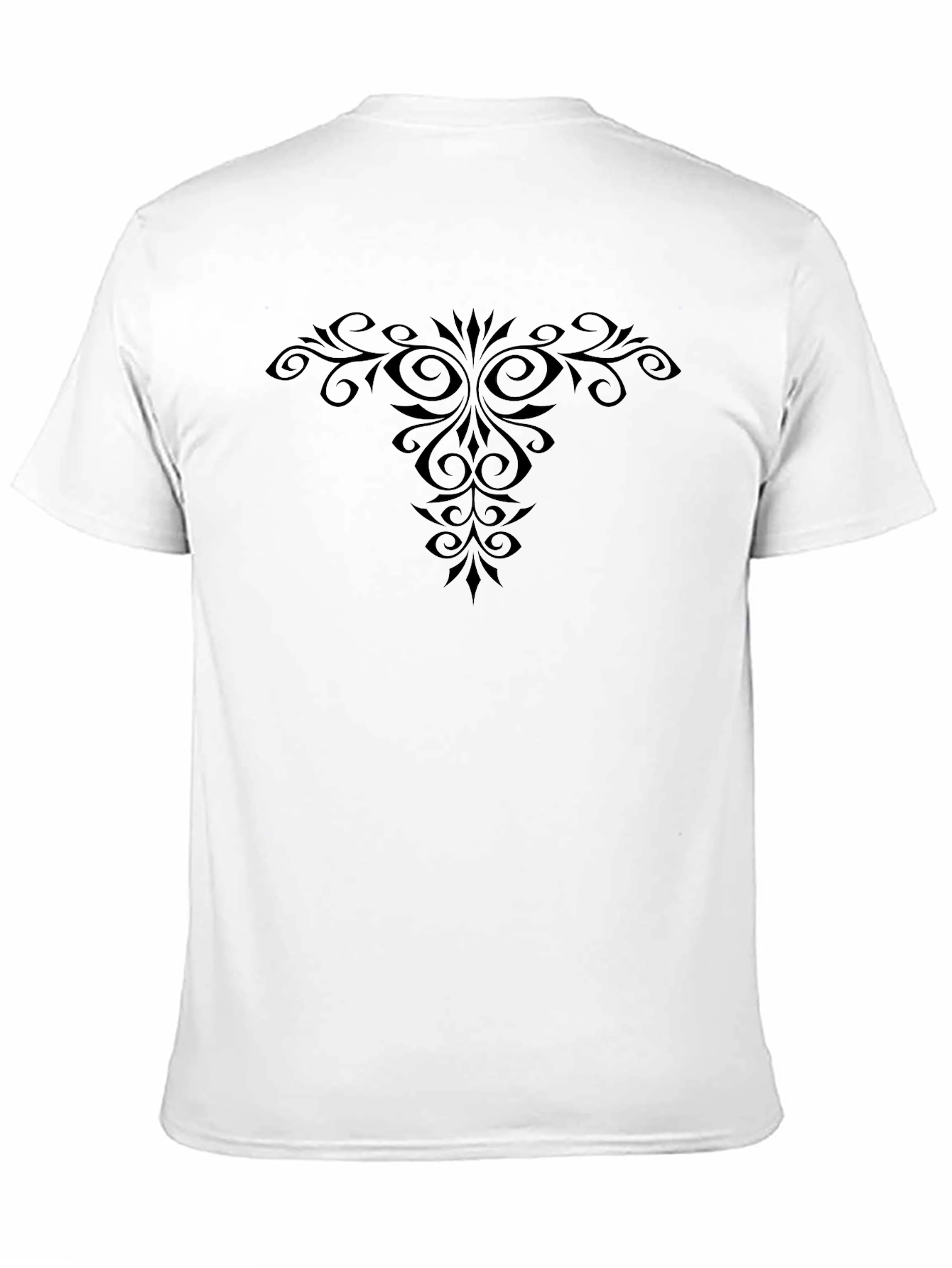 Elegant Black T-Shirt with Ornate Pattern