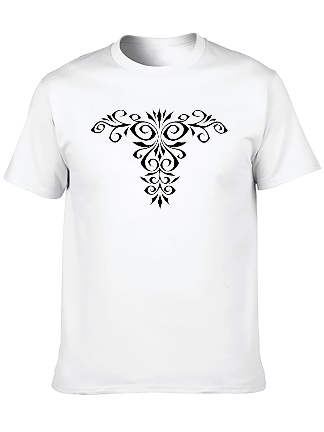 Elegant Black T-Shirt with Ornate Pattern