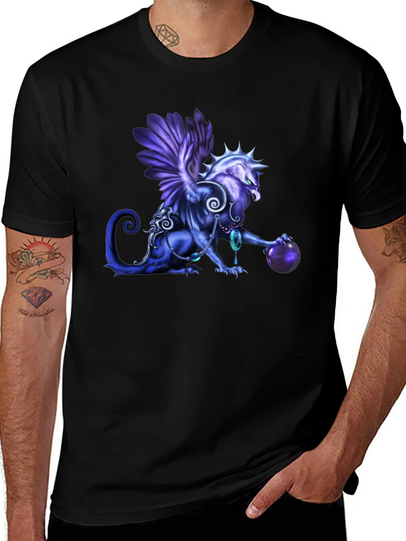 Mystic Griffin Graphic Tee - Unique Fantasy Art Shirt