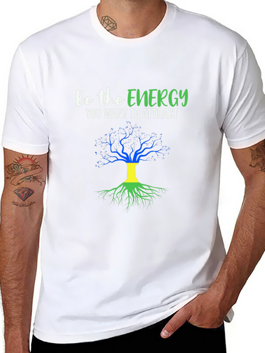Energy Tree Black T-Shirt: Attract Positive Vibes