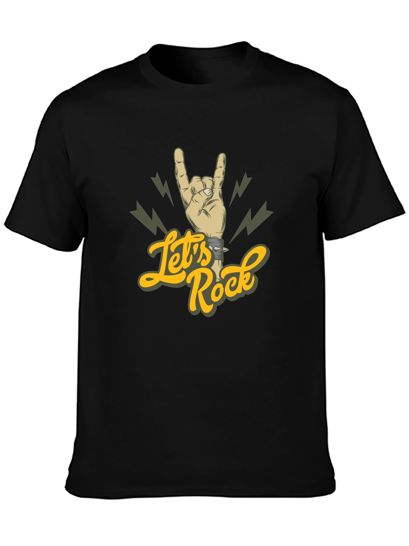 Lets Rock Hand Gesture Graphic Tee