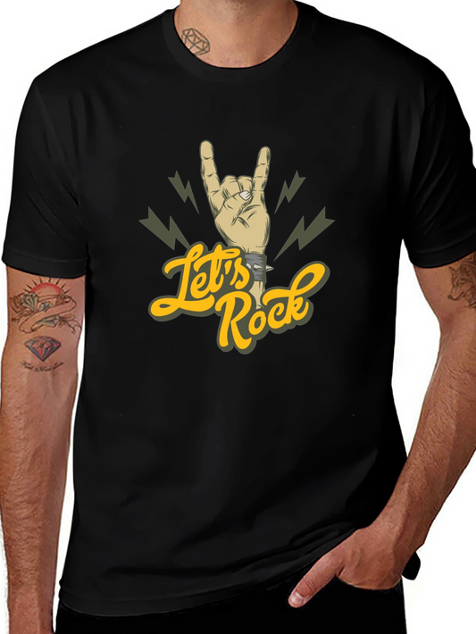 Lets Rock Hand Gesture Graphic Tee