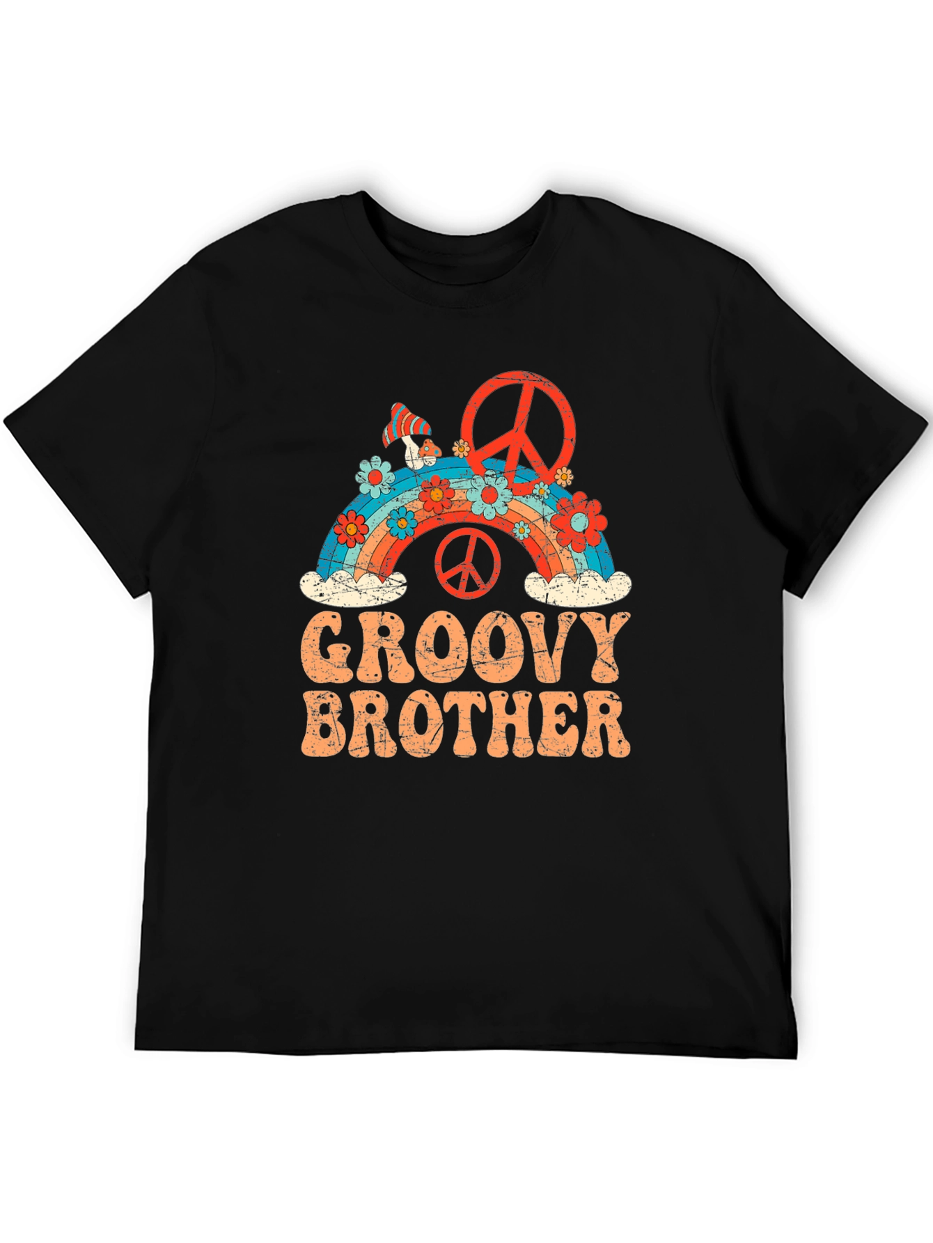 Groovy Brother Rainbow Peace Sign T-Shirt