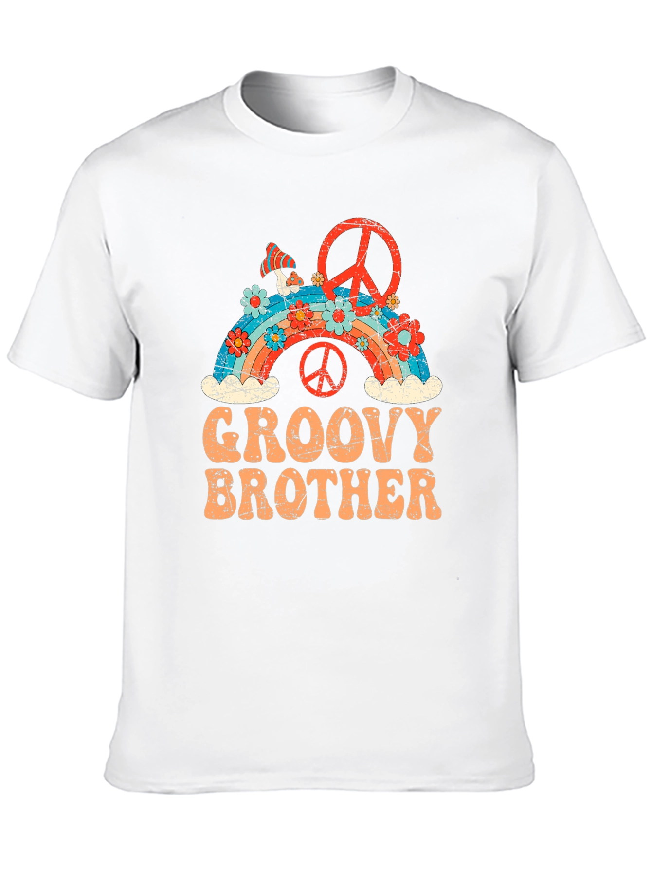 Groovy Brother Rainbow Peace Sign T-Shirt