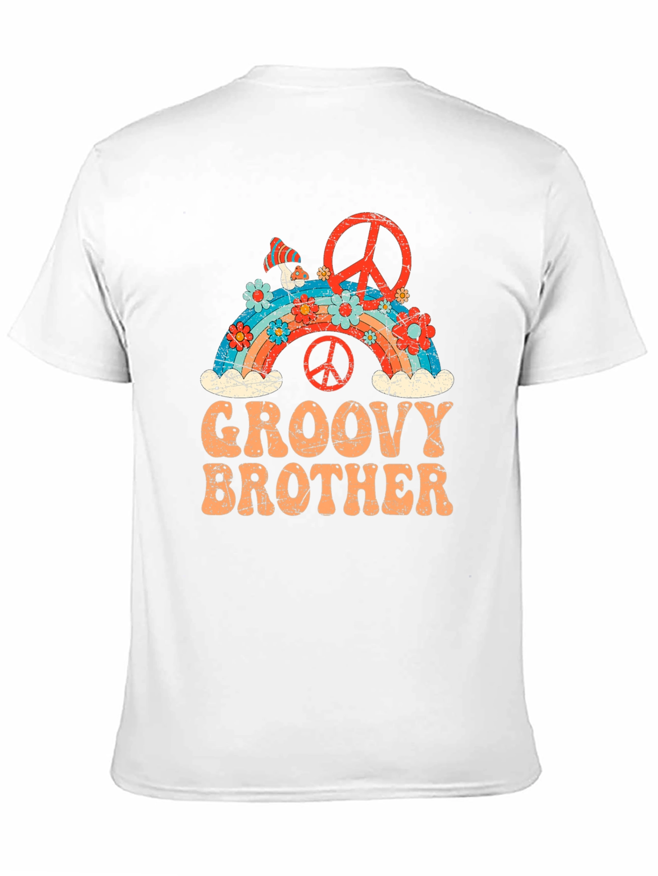 Groovy Brother Rainbow Peace Sign T-Shirt