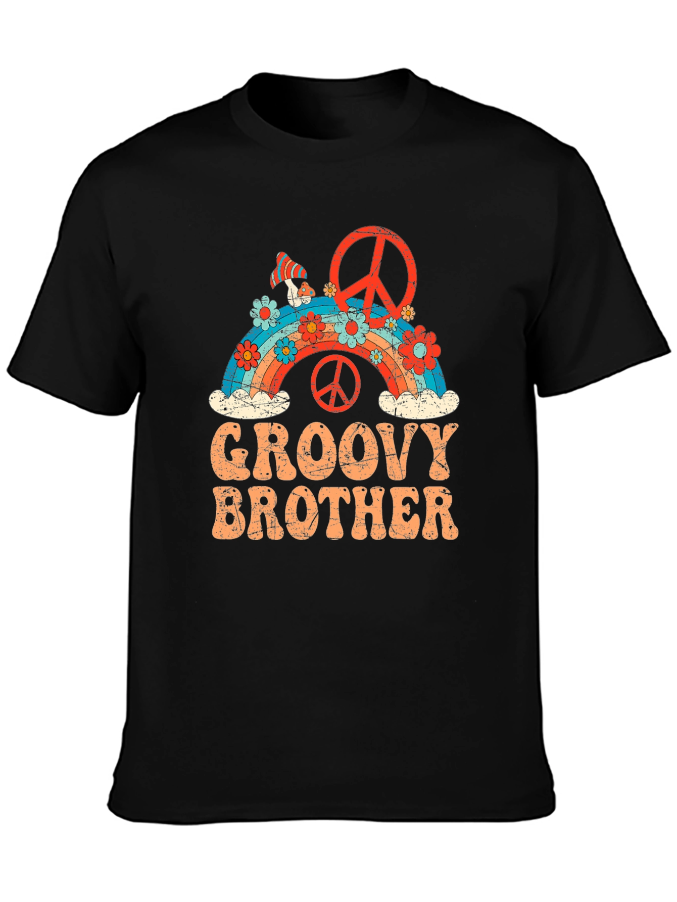 Groovy Brother Rainbow Peace Sign T-Shirt