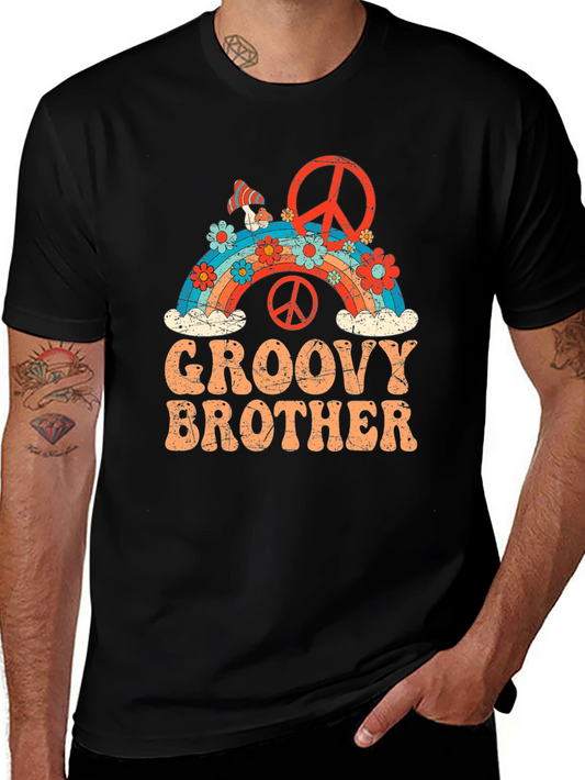 Groovy Brother Rainbow Peace Sign T-Shirt