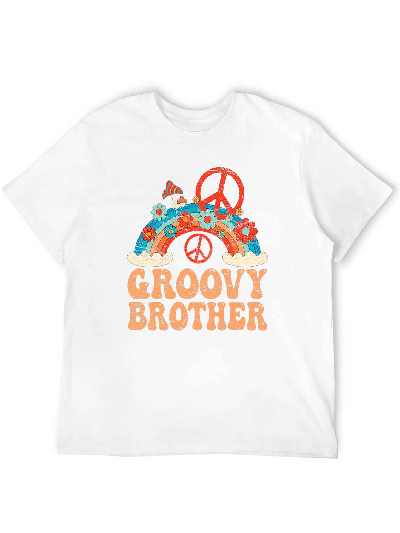 Groovy Brother Rainbow Peace Sign T-Shirt