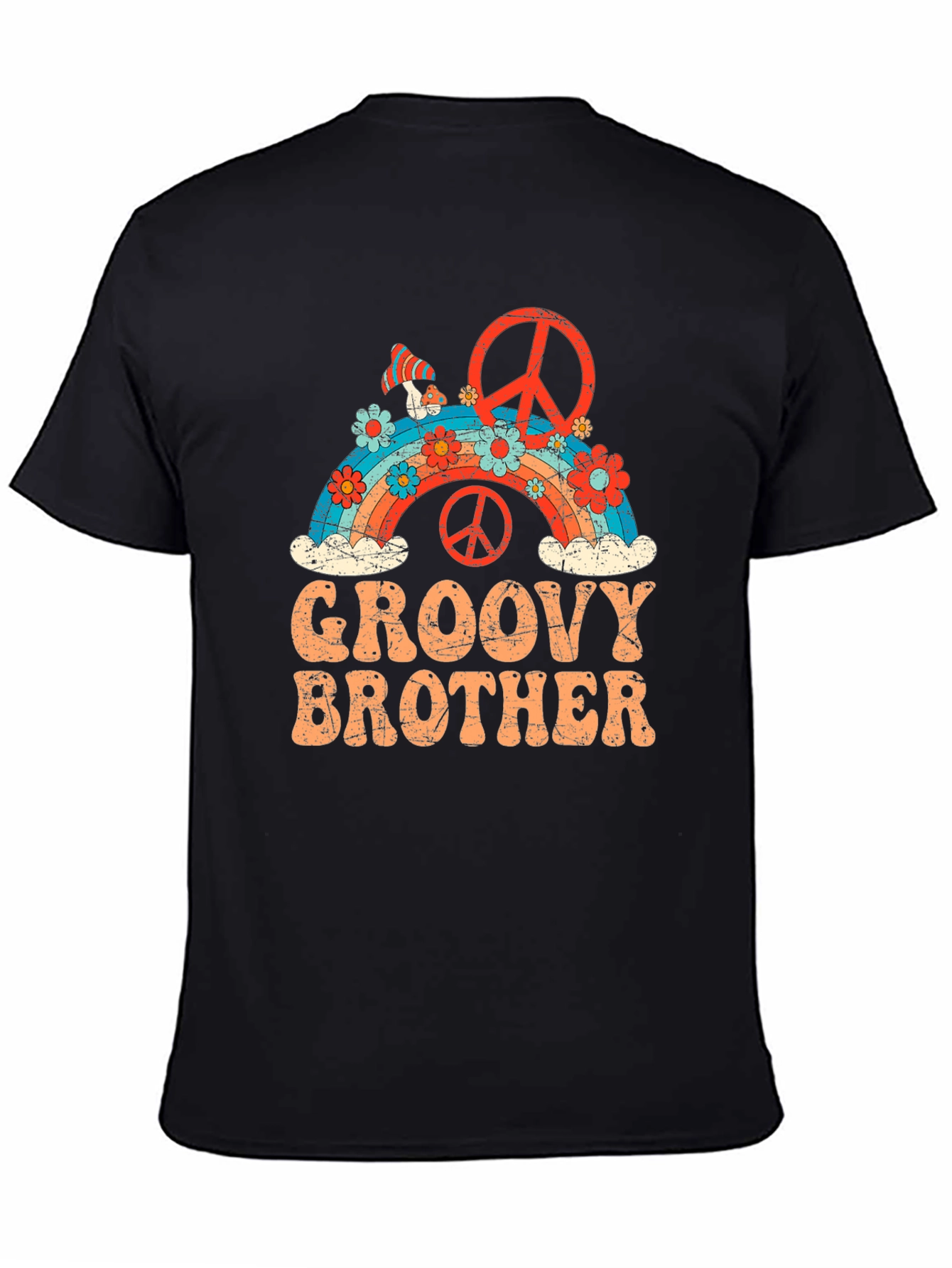 Groovy Brother Rainbow Peace Sign T-Shirt