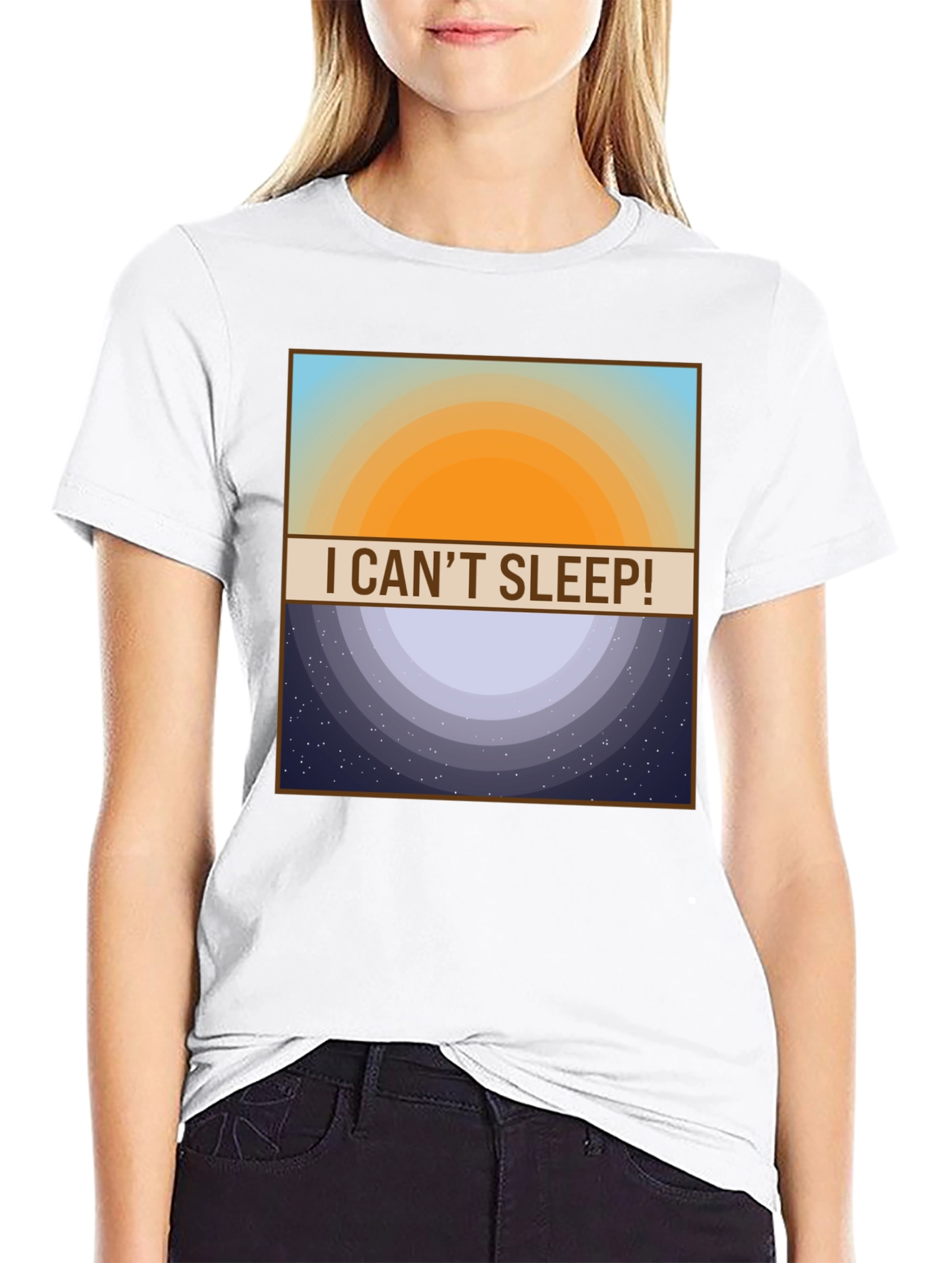 I Cant Sleep! T-Shirt - Day and Night Design