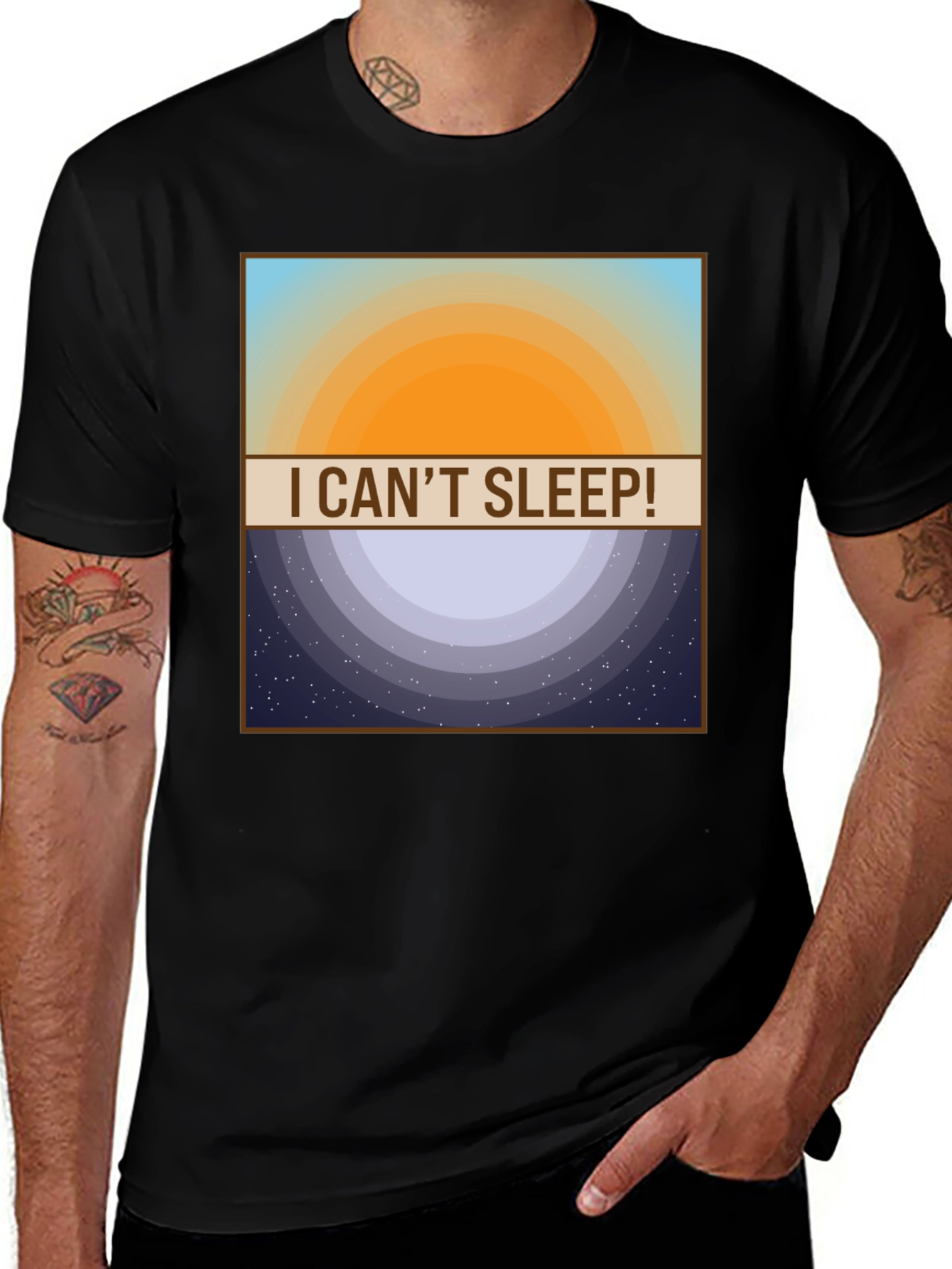 I Cant Sleep! T-Shirt - Day and Night Design