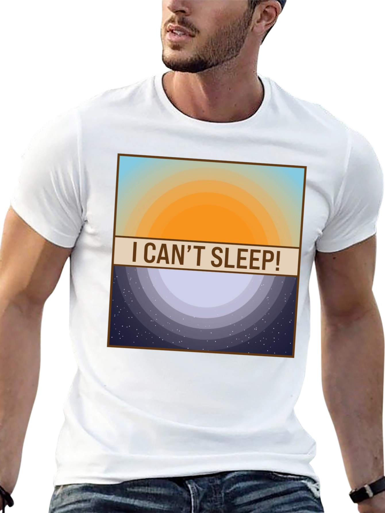 I Cant Sleep! T-Shirt - Day and Night Design