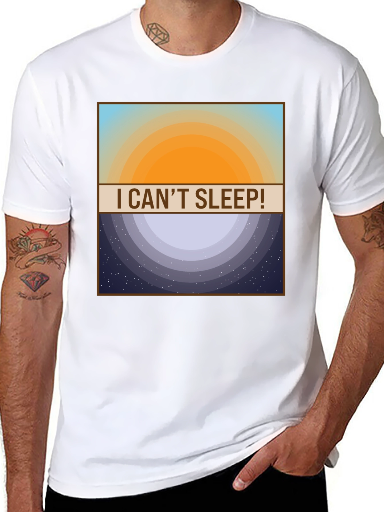 I Cant Sleep! T-Shirt - Day and Night Design