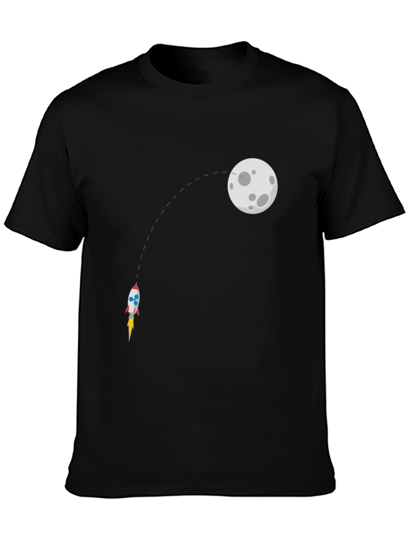 Rocket to the Moon Black T-Shirt