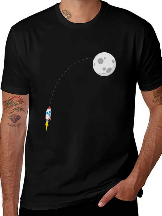 Rocket to the Moon Black T-Shirt