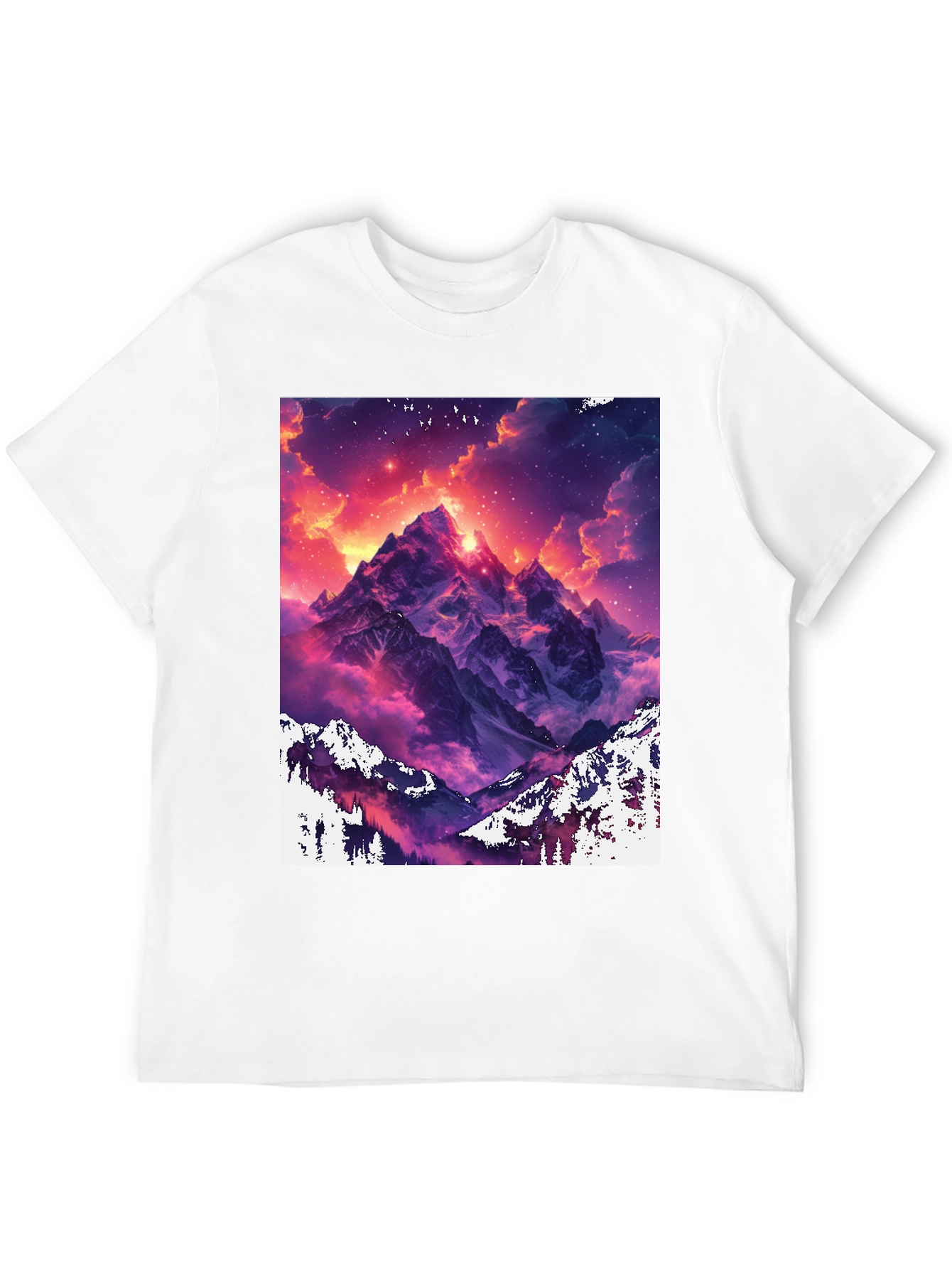 Mountain Vista Graphic Tee - Black Cotton Comfort
