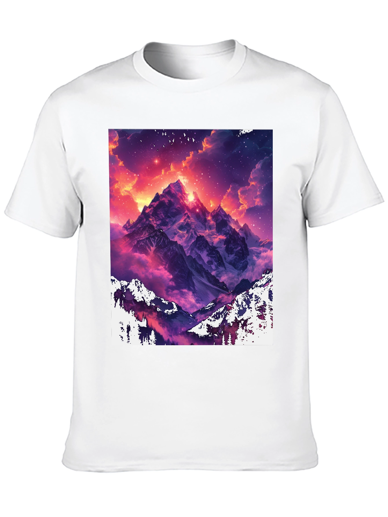 Mountain Vista Graphic Tee - Black Cotton Comfort