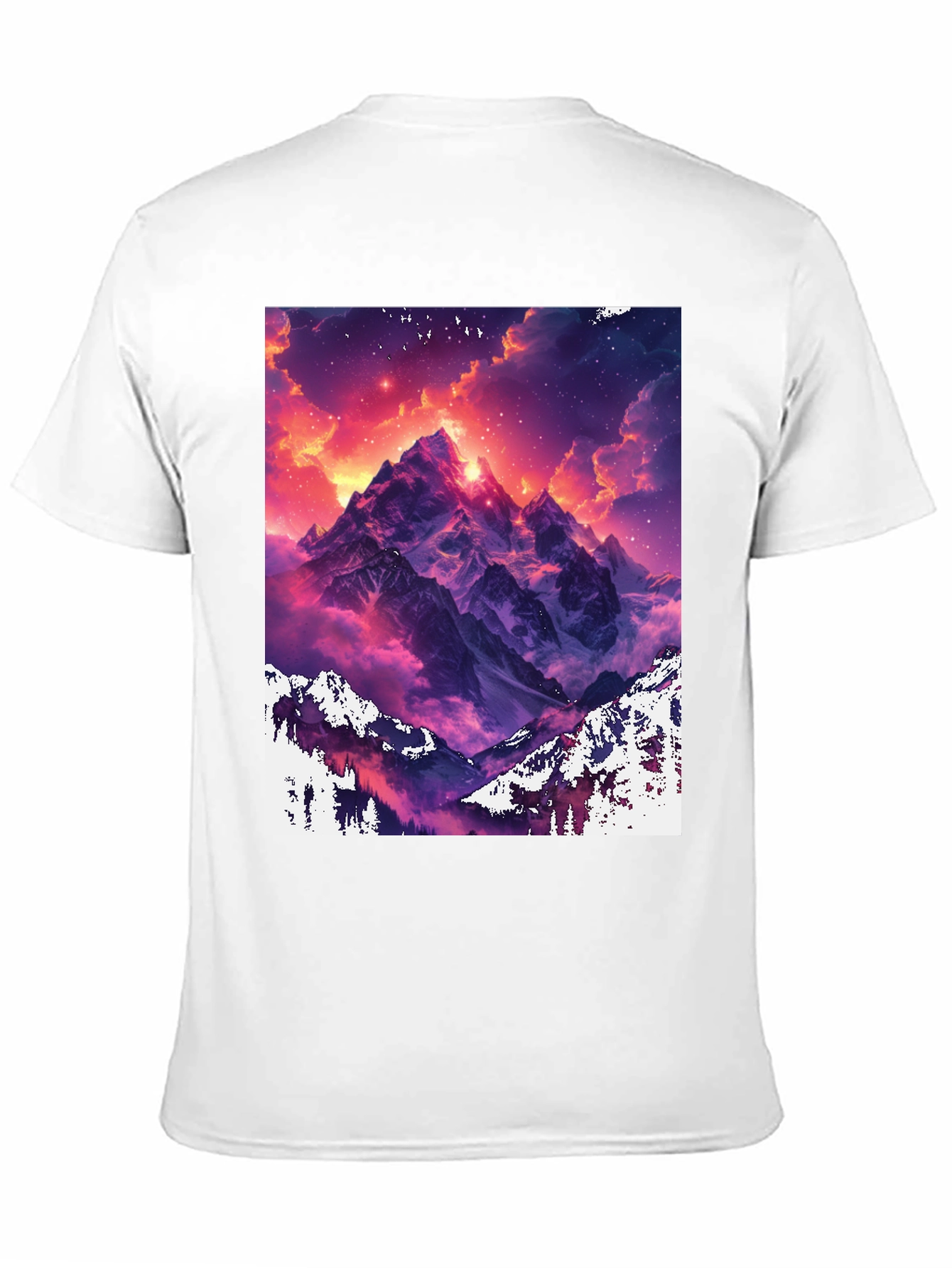 Mountain Vista Graphic Tee - Black Cotton Comfort