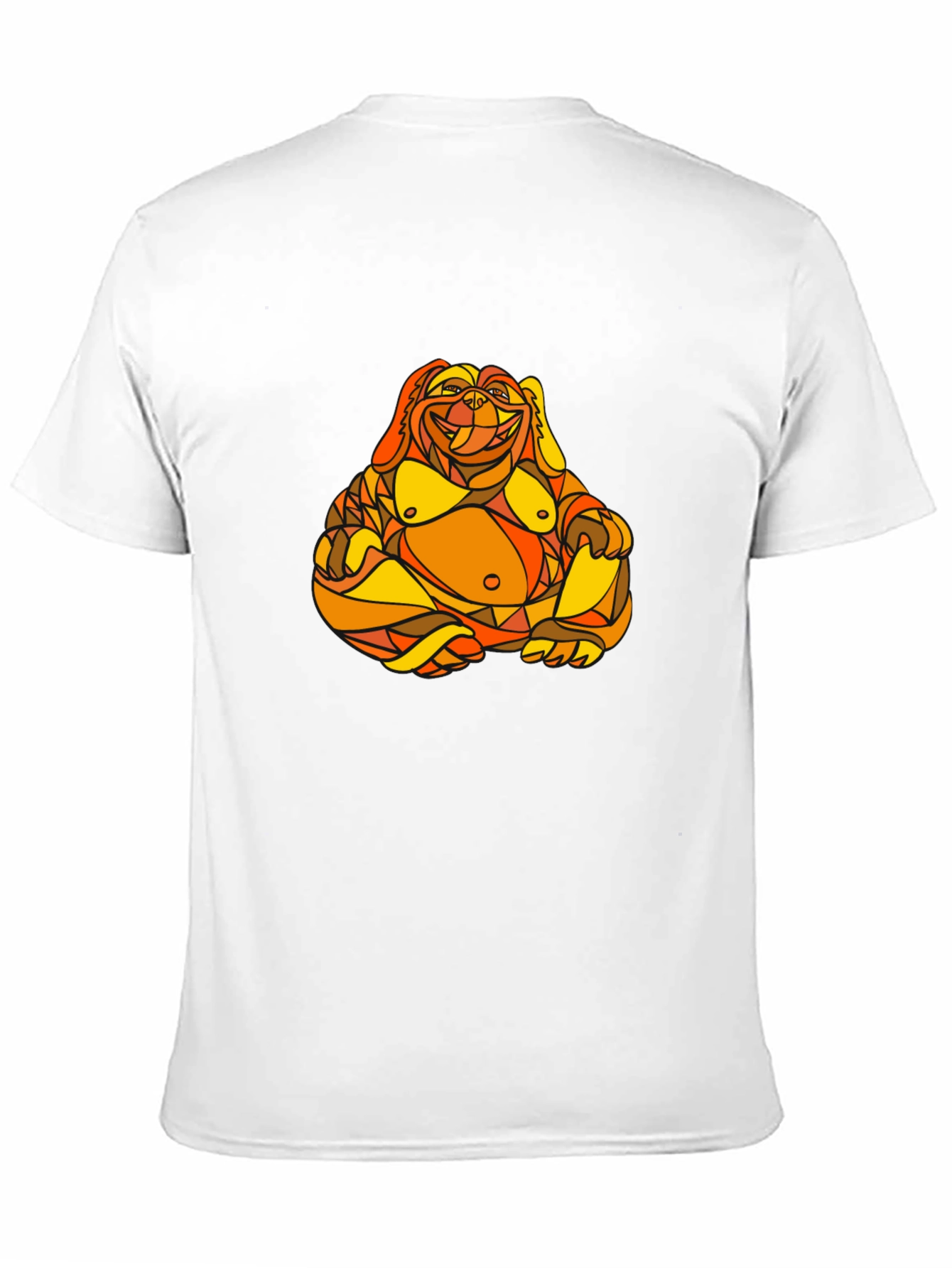 Abstract Buddha Graphic Print Black T-Shirt