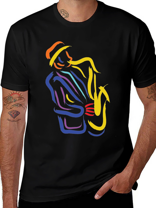 Jazz Saxophone Player Graphic T-Shirt