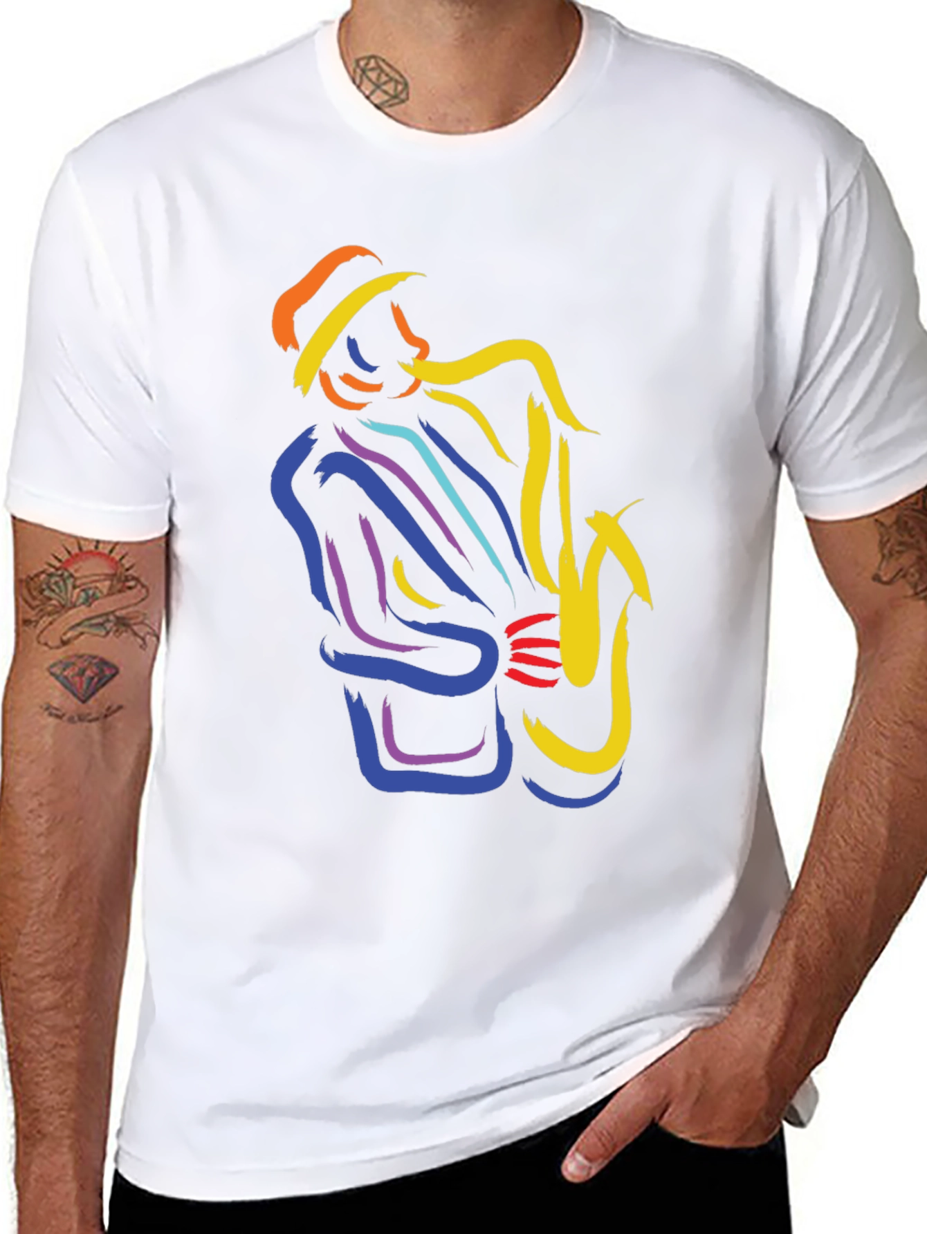 Jazz Saxophone Player Graphic T-Shirt